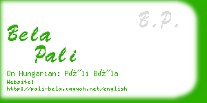 bela pali business card